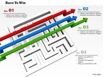 0814 red green and blue arrows passing over the square maze image graphics for powerpoint