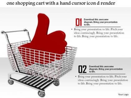 0814 shopping cart with hand icon concept assurance shopping image graphics for powerpoint