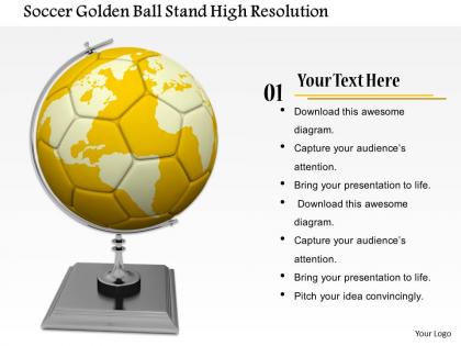 0814 soccer ball on stand shows game theme image graphics for powerpoint