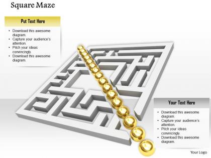 0814 square maze golden balls arranged diagonally graphic image graphics for powerpoint