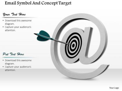 0814 target dart inside a email symbol arrow hitting the center image graphics for powerpoint
