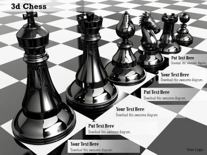 0914 3d chess black glossy pawns image graphics for powerpoint