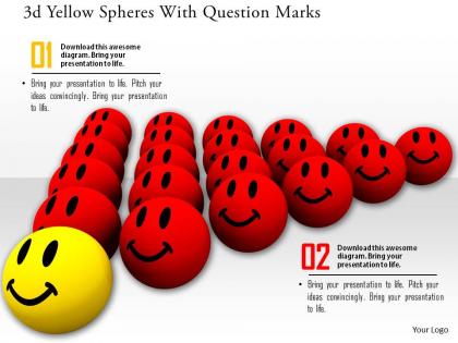 0914 3d red smiley faces one yellow face image graphics for powerpoint