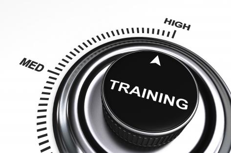 0914 arrow pointing at high level of training stock photo