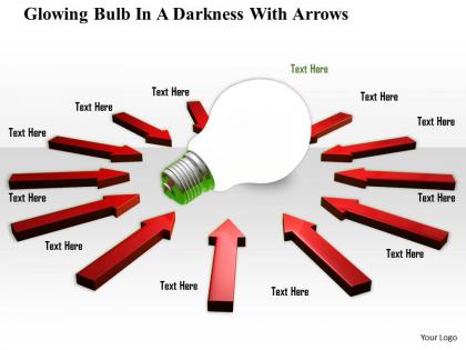 0914 arrows pointing towards glowing bulb image graphics for powerpoint