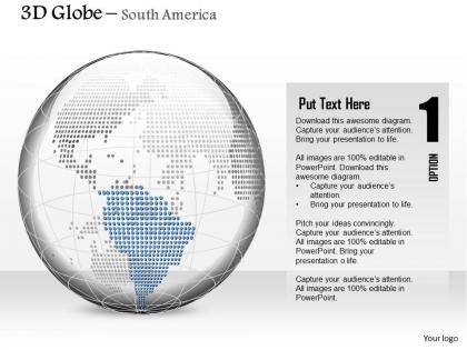 0914 business plan 3d binary globe south america highlighted powerpoint presentation template