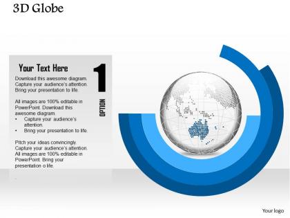 0914 Business Plan 3d Binary Globe Vector In Circular Diagram Powerpoint Presentation Template