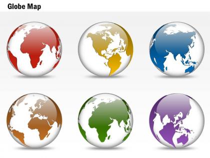 0914 business plan 3d colorful particular location globes powerpoint presentation template