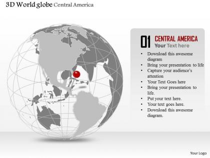 0914 business plan 3d globe with location pin on central america powerpoint presentation template