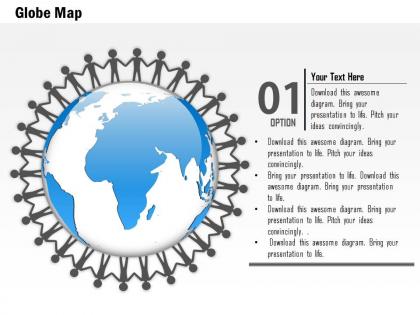 0914 business plan 3d men surrounding globe for unity powerpoint presentation template