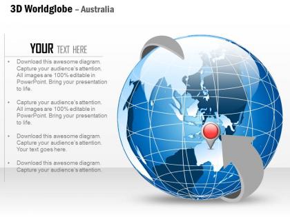 0914 business plan 3d world globe enclosed in arrow location icon powerpoint presentation template