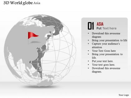 0914 business plan 3d world globe red flag on australia powerpoint presentation template
