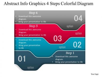 0914 business plan abstract info graphics 4 steps colorful diagram powerpoint template