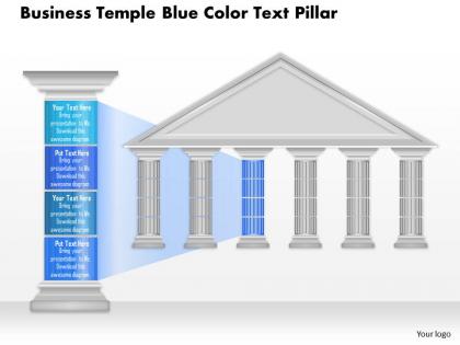 0914 business plan business temple blue color text pillar powerpoint presentation template