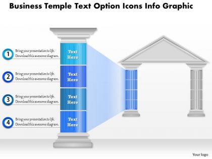0914 business plan business temple text option icons info graphic powerpoint presentation template