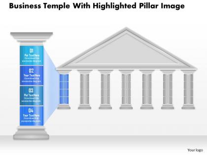 0914 business plan business temple with highlighted pillar image powerpoint presentation template