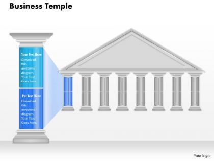 0914 business plan business temple with pillar text to show pillars for business powerpoint presentation template