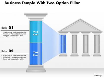 0914 business plan business temple with two option pillar powerpoint presentation template