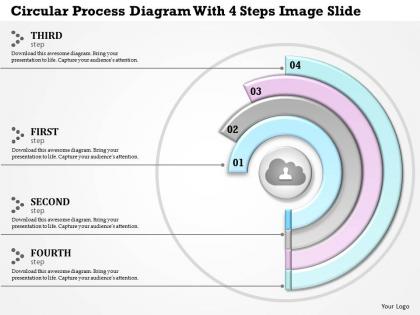 0914 business plan circular process diagram with 4 steps image slide powerpoint template