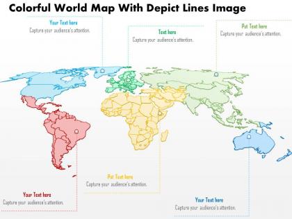 0914 business plan colorful world map with depict lines image powerpoint template