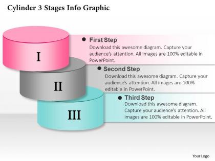 0914 business plan cylinder 3 stages info graphic powerpoint presentation template