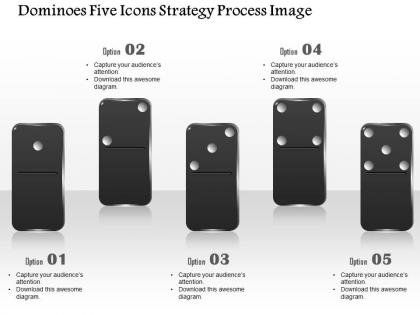 0914 business plan dominoes five icons strategy process image powerpoint template