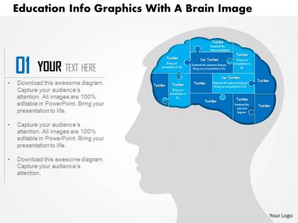 0914 business plan education info graphics with a brain image powerpoint template