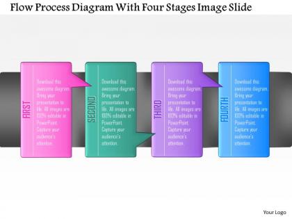 0914 business plan flow process diagram with four stages image slide powerpoint template