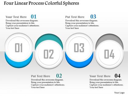 0914 business plan four linear process colorful spheres powerpoint presentation template