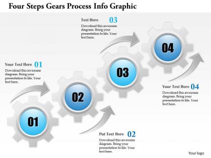 0914 business plan four steps gears process info graphic powerpoint template