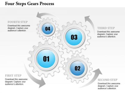 0914 business plan four steps gears process powerpoint template