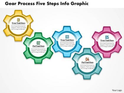 0914 business plan gear process five steps info graphic powerpoint presentation template