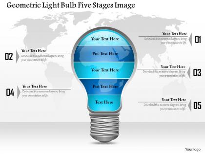 0914 business plan geometric light bulb five stages image powerpoint template