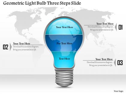 0914 business plan geometric light bulb three steps slide powerpoint template