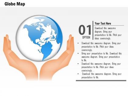 0914 business plan globe in hands for global protection powerpoint presentation template