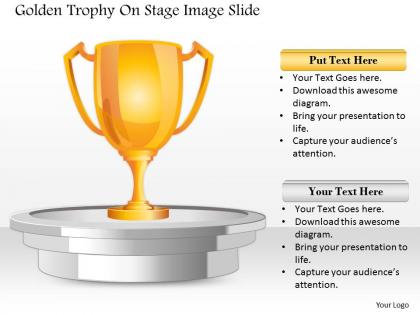 0914 business plan golden trophy on stage image slide powerpoint template