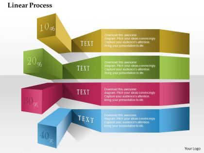 0914 business plan linear process text percentage powerpoint presentation template