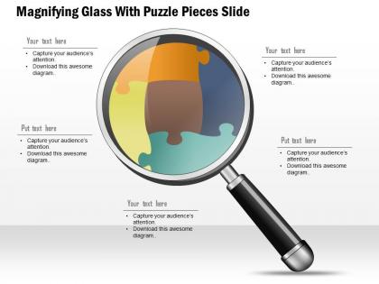 0914 business plan magnifying glass with puzzle pieces slide powerpoint template