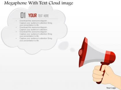 0914 business plan megaphone with text cloud image slide powerpoint template