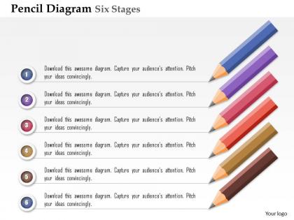 0914 business plan pencil diagram six stages agenda info graphic powerpoint presentation template