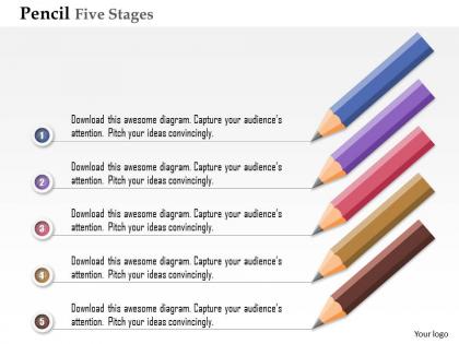 0914 business plan pencil five stages process option powerpoint presentation template