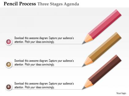 0914 business plan pencil process three stages agenda powerpoint presentation template