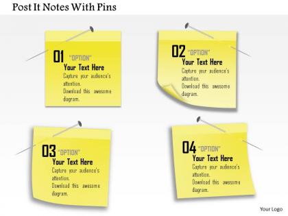 0914 business plan post it notes with pins powerpoint template