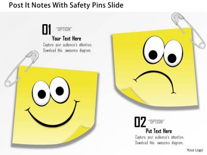 0914 business plan post it notes with safety pins slide powerpoint template