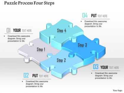 0914 business plan puzzle process four steps powerpoint template