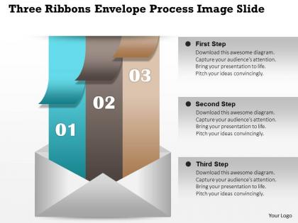 0914 business plan three ribbons envelope process image slide powerpoint template