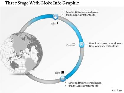 0914 business plan three stage with globe info graphic powerpoint presentation template