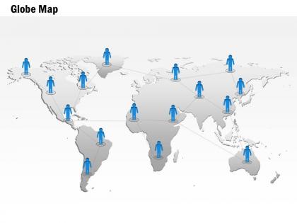 0914 business plan world map with 3d men network powerpoint presentation template