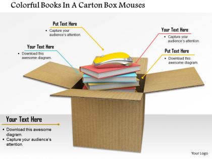 0914 colorful books in a carton box mouse image graphics for powerpoint