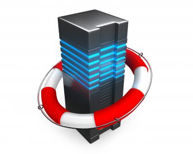0914 computer server in lifesaver for backup strategy stock photo